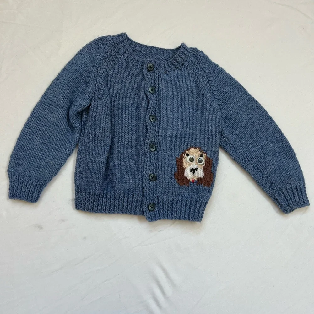 Like NEW Cardigan Sweater Puppy Dogs Toddler Size 9 Months Baby Blue Unbranded - Picture 13 of 16